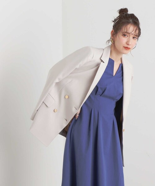 N.（N. Natural Beauty Basic）（エヌエヌナチュラルビューティーベーシック）の「【S Size Line】◆テーラードダブルジャケット（テーラードジャケット・レディース・ネイビー/ホワイト/チェック・SMALL/MEDIUM）」の20枚目の写真