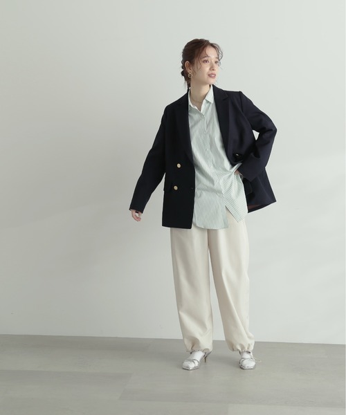 N.（N. Natural Beauty Basic）（エヌエヌナチュラルビューティーベーシック）の「【S Size Line】◆テーラードダブルジャケット（テーラードジャケット・レディース・ネイビー/ホワイト/チェック・SMALL/MEDIUM）」の4枚目の写真