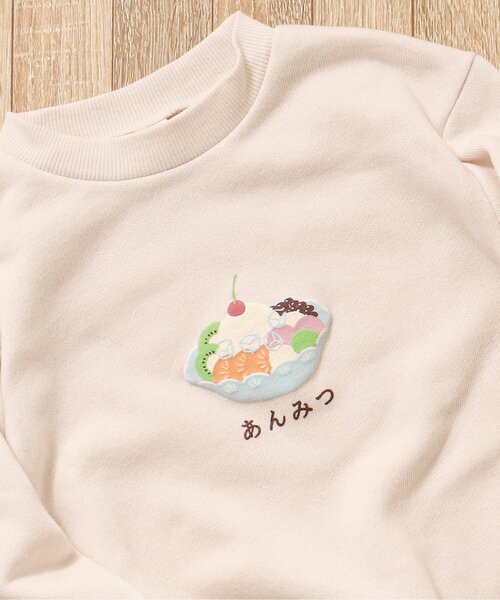 apres les cours（アプレレクール）の「5柄和食モチーフトレーナー（スウェット・キッズ・ラベンダー/ネイビー/イエロー/ブラウン/アイボリー・80/90/100/110/120/130）」の2枚目の写真