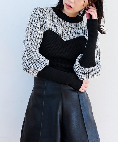 FREE'S MART（フリーズマート）の「◆ドッキングビスチェニット（ニット/セーター・レディース・ブラック/パープル/ベージュ・FREE）」の5枚目の写真