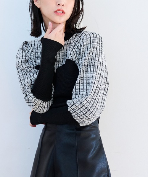 FREE'S MART（フリーズマート）の「◆ドッキングビスチェニット（ニット/セーター・レディース・ブラック/パープル/ベージュ・FREE）」の4枚目の写真