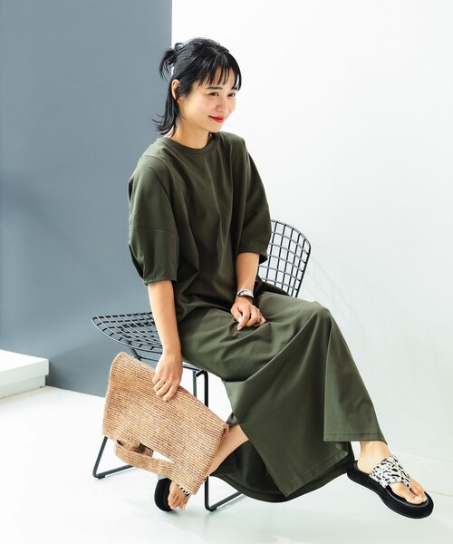 B:MING by BEAMS(ビーミングバイビームス)の「B:MING by BEAMS / シルケット 半袖 ワンピース 24SS(ワンピース・レディース・オフホワイト/ブラック/モカ/ブルー/オリーブ/ダークブルー/ブラウン系その他・SMALL/MEDIUM)」の5枚目の写真