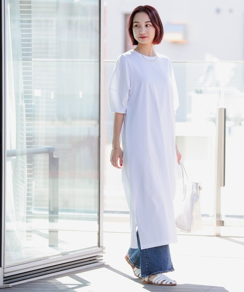 B:MING by BEAMS(ビーミングバイビームス)の「B:MING by BEAMS / シルケット 半袖 ワンピース 24SS(ワンピース・レディース・オフホワイト/ブラック/モカ/ブルー/オリーブ/ダークブルー/ブラウン系その他・SMALL/MEDIUM)」の8枚目の写真