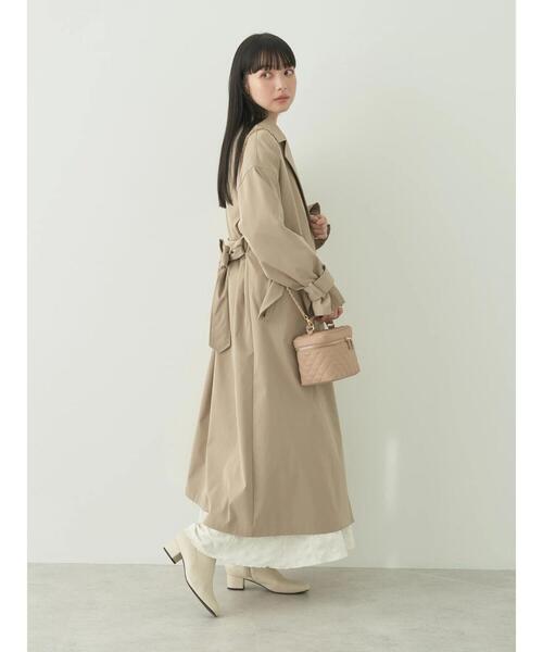 earth music&ecology（アースミュージックアンドエコロジー）の「着流しロングトレンチ（トレンチコート・レディース・ベージュ/ホワイト系その他2/サックスブルー・FREE）」の9枚目の写真