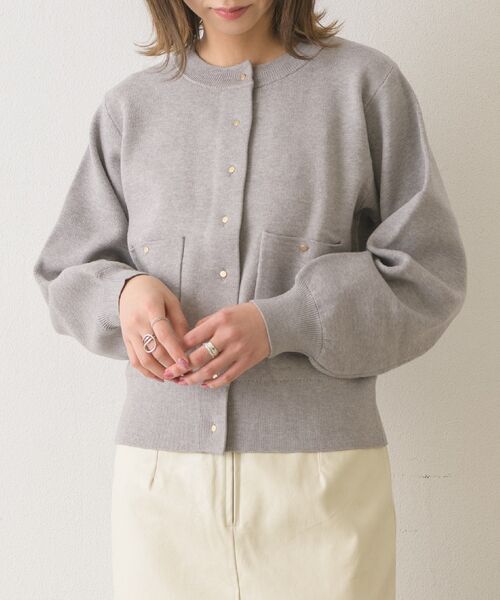 Kari & lili（カウリアンドリィリィ）の「simple knit CD（カーディガン/ボレロ・レディース・ライトグレー/ダークブルー/ピンク・FREE）」の21枚目の写真