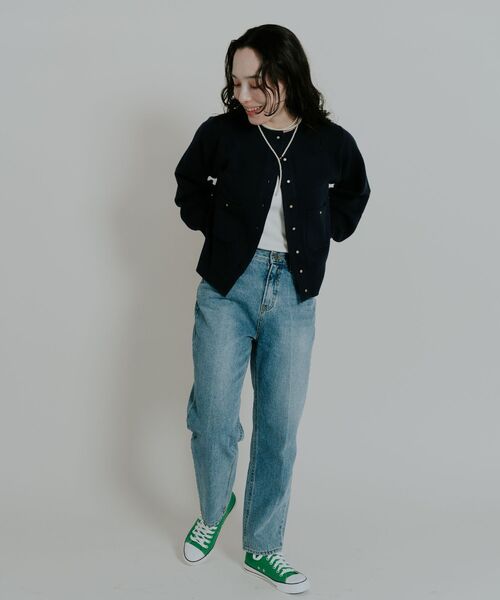 Kari & lili（カウリアンドリィリィ）の「simple knit CD（カーディガン/ボレロ・レディース・ライトグレー/ダークブルー/ピンク・FREE）」の11枚目の写真