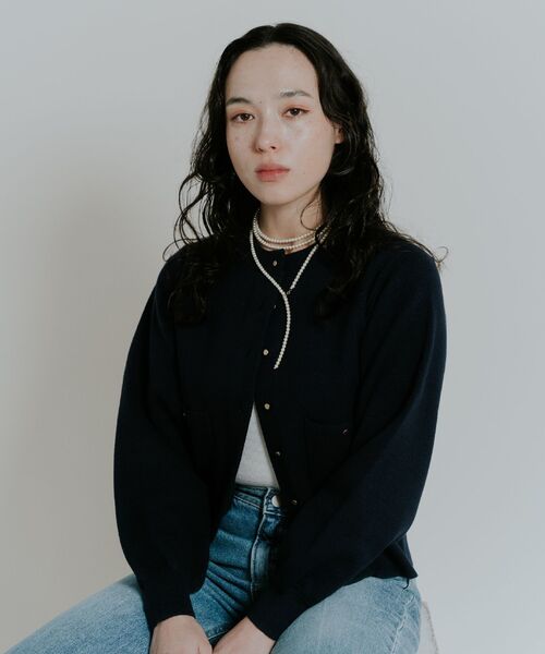 Kari & lili（カウリアンドリィリィ）の「simple knit CD（カーディガン/ボレロ・レディース・ライトグレー/ダークブルー/ピンク・FREE）」の7枚目の写真