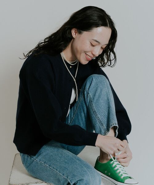 Kari & lili（カウリアンドリィリィ）の「simple knit CD（カーディガン/ボレロ・レディース・ライトグレー/ダークブルー/ピンク・FREE）」の6枚目の写真