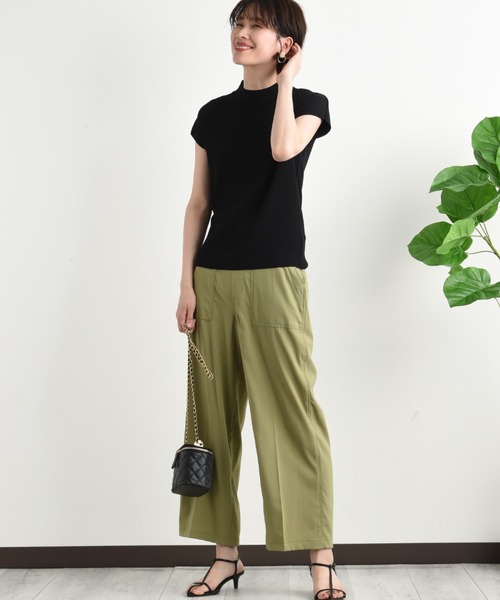 INTERPLANET（インタープラネット）の「ナイロンストレッチワイドベイカーパンツ（その他パンツ・レディース・ブラック/カーキ/オレンジ・FREE）」の14枚目の写真