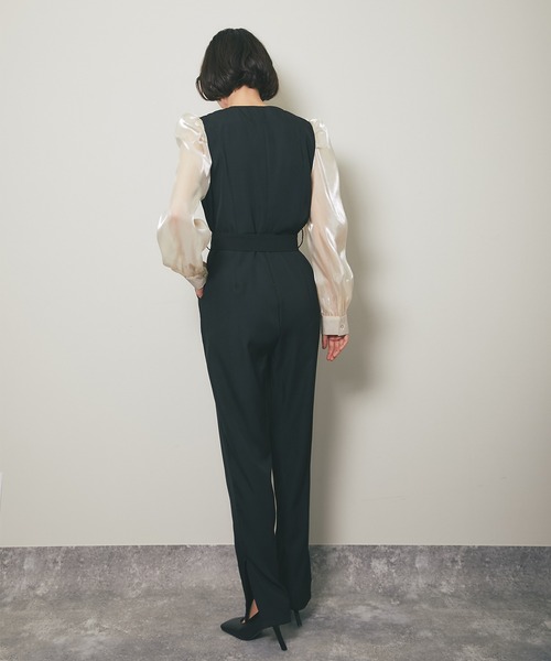 SMILE ORCHID(スマイルオーキッド)の「バルーン袖オールインワン(スーツセット・レディース・ブラック・S/M)」の5枚目の写真