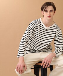 40ｃｔ＆525 | 【Sサイズ～】ボーダーボートネック カットソー(Tシャツ/カットソー)