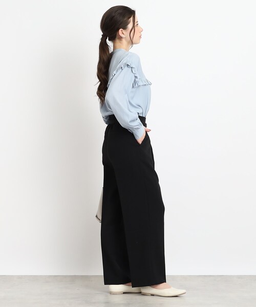 Cutie Blonde(キューティーブロンド)の「◆ON/OFF兼用【ベルト付き】ハイウエスト センタープレス ストレートパンツ(その他パンツ・レディース・ブラック/ライトベージュ・01/02/03)」の18枚目の写真