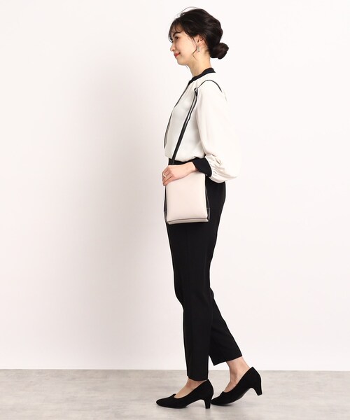 DRESKIP（ドレスキップ）の「◆【フェミニンコーデ】配色スタンドカラーブラウス（シャツ/ブラウス・レディース・ブラック系/ライトグリーン/ライトベージュ/ホワイト系3・02/03/04）」の16枚目の写真