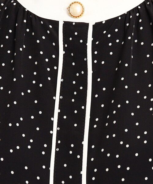 DRESKIP（ドレスキップ）の「◆【フェミニンコーデ】配色スタンドカラーブラウス（シャツ/ブラウス・レディース・ブラック系/ライトグリーン/ライトベージュ/ホワイト系3・02/03/04）」の18枚目の写真