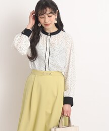 DRESKIP | 【フェミニンコーデにおすすめ】配色スタンドカラーブラウス(シャツ/ブラウス)