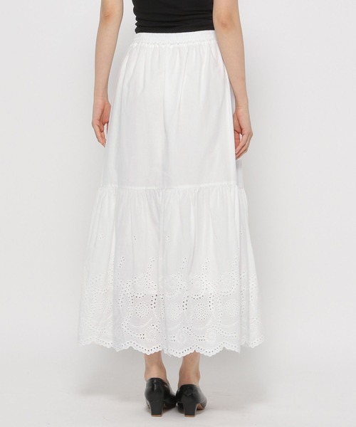 LEPSIM（レプシィム）の「エンブロイダリーレーススカート　187544（スカート・レディース・ブラック/オフホワイト・FREE）」の3枚目の写真