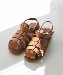 フェイクレザーフラットグルカサンダル