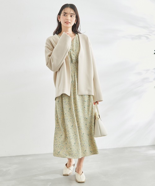 ROPE' PICNIC(ロペピクニック)の「ダンボールショートコート(その他アウター・レディース・ベージュ系その他/ネイビー・38)」の4枚目の写真