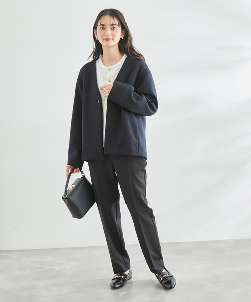 ROPE' PICNIC(ロペピクニック)の「ダンボールショートコート(その他アウター・レディース・ベージュ系その他/ネイビー・38)」の7枚目の写真