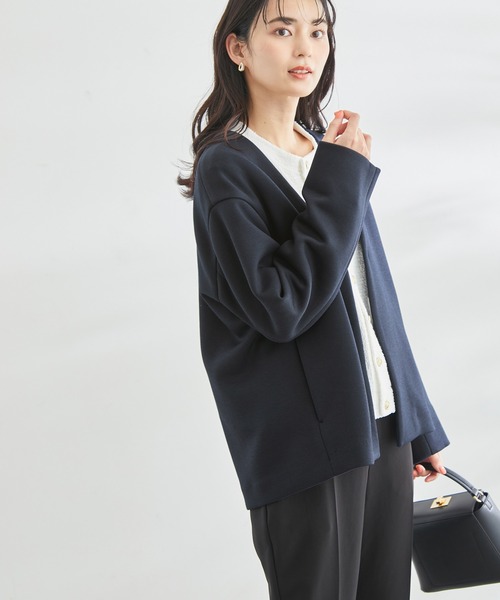 ROPE' PICNIC(ロペピクニック)の「ダンボールショートコート(その他アウター・レディース・ベージュ系その他/ネイビー・38)」の9枚目の写真