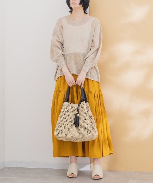 美品★ROPE ロペ ビッグタッセル ショルダーバッグ かごバッグ ROPÉ PICNIC(ロペピクニック) / 【Legato Largo/レガートラルゴ
