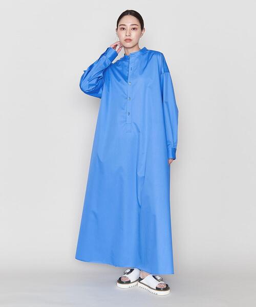 ASTRAET（アストラット）の「＜ASTRAET＞C/P フレア スタンドカラー シャツワンピース（シャツワンピース・レディース・ターコイズブルー/ブラック・0/1）」の10枚目の写真