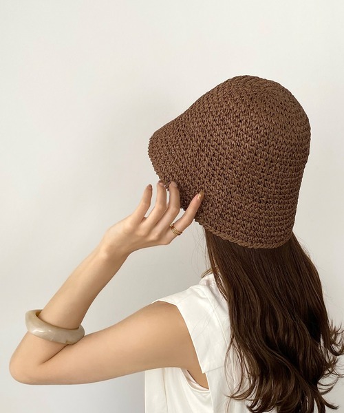 callautia（カラウティア）の「ペーパーバケットハット（ハット・レディース・ベージュ/ブラウン/ライトベージュ/ブラック・FREE）」の7枚目の写真