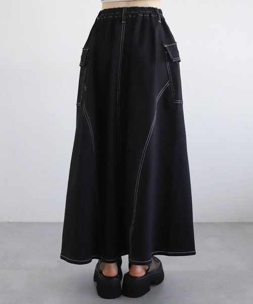 PAGEBOY（ページボーイ）の「ステッチワークボリュームスカート2（スカート・レディース・モカ/オフホワイト/ブラック・FREE）」の14枚目の写真