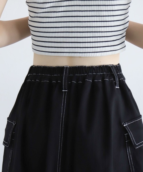 PAGEBOY（ページボーイ）の「ステッチワークボリュームスカート2（スカート・レディース・モカ/オフホワイト/ブラック・FREE）」の15枚目の写真