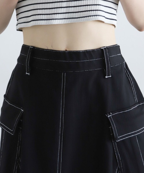 PAGEBOY（ページボーイ）の「ステッチワークボリュームスカート2（スカート・レディース・モカ/オフホワイト/ブラック・FREE）」の16枚目の写真