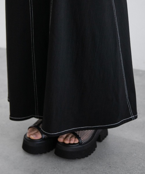 PAGEBOY（ページボーイ）の「ステッチワークボリュームスカート2（スカート・レディース・モカ/オフホワイト/ブラック・FREE）」の18枚目の写真