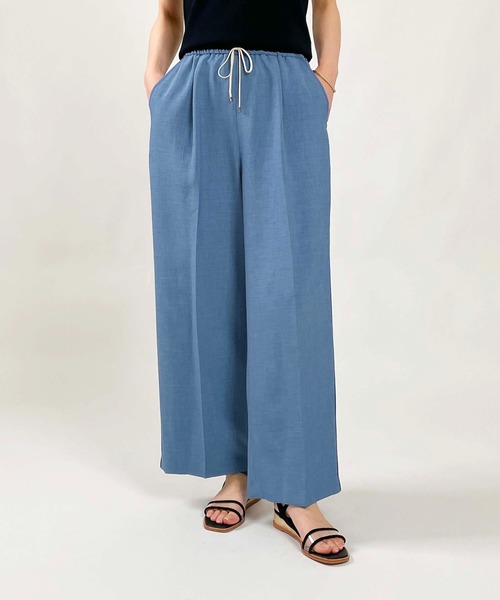 DIARIUM（ディアリウム）の「【日本製】パイピングイージーパンツ(セットアップ可能)（その他パンツ・レディース・キャメル/ブルー・M）」の5枚目の写真