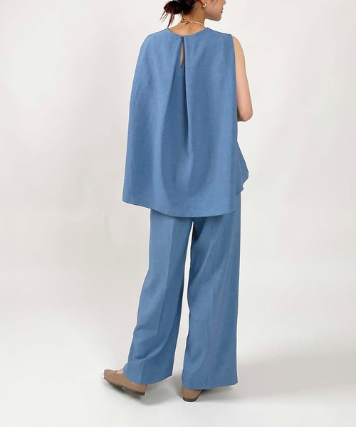 DIARIUM（ディアリウム）の「【日本製】パイピングイージーパンツ(セットアップ可能)（その他パンツ・レディース・キャメル/ブルー・M）」の20枚目の写真