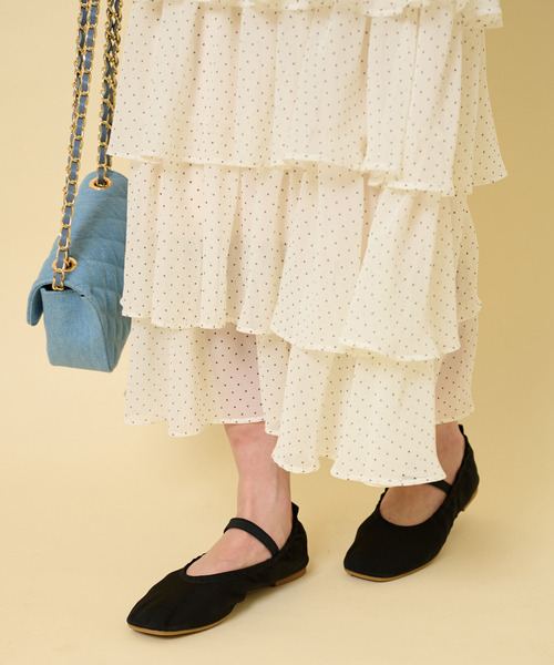 U by SPICK&SPAN（ユーバイスピックアンドスパン）の「ORIGINAL サテンバレエシューズ（バレエシューズ・レディース・ブラック/サックスブルー・36/37/38）」の11枚目の写真