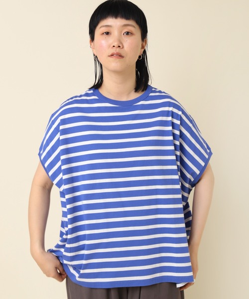 RNA-N(アールエヌエーエヌ)の「M2026 クルーネックスクエアボーダーT(Tシャツ/カットソー・レディース・ホワイト×ブラック/ブラック×ホワイト/グリーン系その他/グレー/ブルー・MEDIUM)」の16枚目の写真