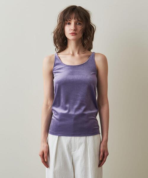 Steven Alan（スティーブンアラン）の「＜Steven Alan＞VELOUR CAMISOLE TANK TOP/キャミソール（Tシャツ/カットソー・レディース・ベージュ/ライム/ライラック・FREE）」の4枚目の写真