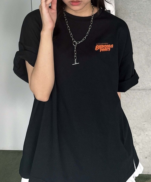 AS KNOW AS plus（アズノゥアズプラス）の「〇ジャンクフード 発泡プリントTシャツ（Tシャツ/カットソー・レディース・オフホワイト/ライトイエロー/オートミール/ブルー/ホワイト系2/ブラック系2/ブルー系2/アイボリー系2/ホワイト系3/ライトピンク/アイボリー系3/ブラック系3/ブルー系4/アイボリー系4/ブラック系4/ホワイト系4/ブラック系5/ブルー系6/アイボリー系6/ブラック系6/ホワイト系6/アイボリー系7/ブラック系7/パープル系7/アイボリー系8/ホワイト系8/ブルー系8/ブラック系8・FREE）」の12枚目の写真