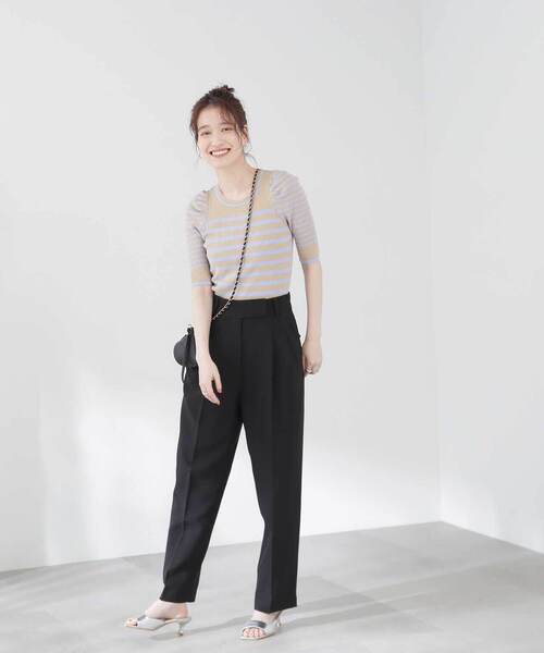 N.（N. Natural Beauty Basic）（エヌエヌナチュラルビューティーベーシック）の「◆ドライタッチテーパードパンツ（スラックス・レディース・ブラック/ベージュ・MEDIUM）」の18枚目の写真