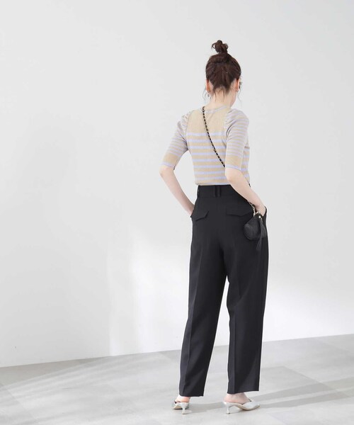 N.（N. Natural Beauty Basic）（エヌエヌナチュラルビューティーベーシック）の「◆ドライタッチテーパードパンツ（スラックス・レディース・ブラック/ベージュ・MEDIUM）」の19枚目の写真
