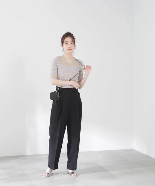 N.（N. Natural Beauty Basic）（エヌエヌナチュラルビューティーベーシック）の「◆ドライタッチテーパードパンツ（スラックス・レディース・ブラック/ベージュ・MEDIUM）」の20枚目の写真