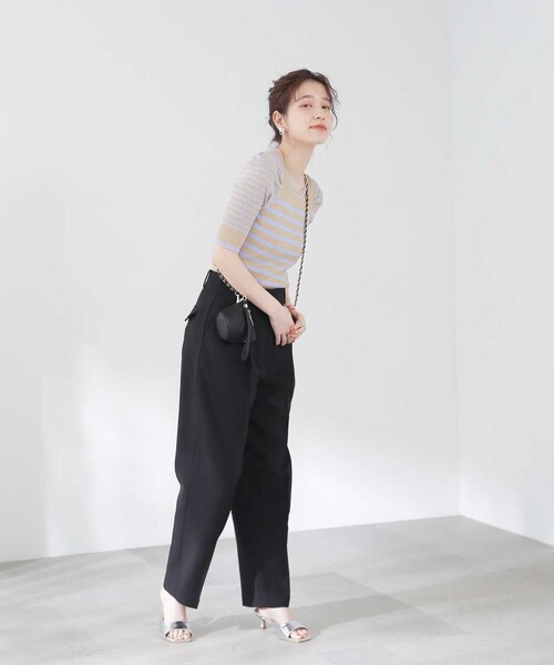 N.（N. Natural Beauty Basic）（エヌエヌナチュラルビューティーベーシック）の「◆ドライタッチテーパードパンツ（スラックス・レディース・ブラック/ベージュ・MEDIUM）」の21枚目の写真