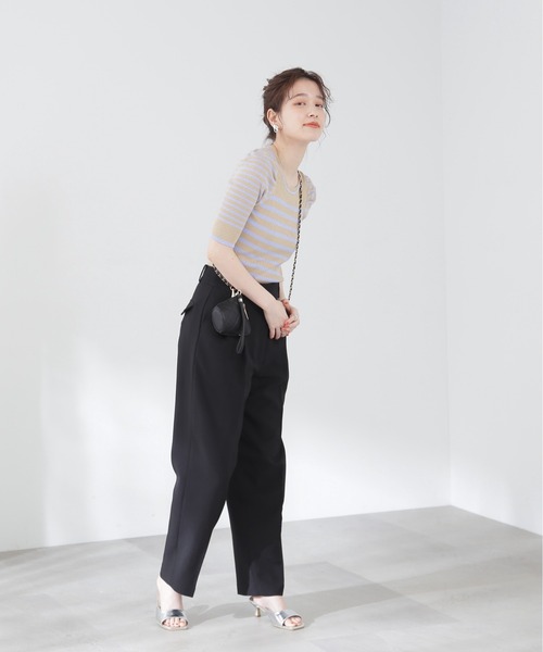 N.（N. Natural Beauty Basic）（エヌエヌナチュラルビューティーベーシック）の「◆ドライタッチテーパードパンツ（スラックス・レディース・ブラック/ベージュ・MEDIUM）」の8枚目の写真