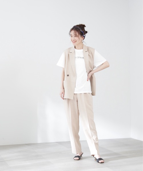 N.（N. Natural Beauty Basic）（エヌエヌナチュラルビューティーベーシック）の「◆ドライタッチテーパードパンツ（スラックス・レディース・ブラック/ベージュ・MEDIUM）」の12枚目の写真