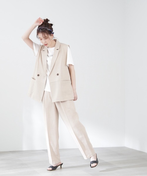 N.（N. Natural Beauty Basic）（エヌエヌナチュラルビューティーベーシック）の「◆ドライタッチテーパードパンツ（スラックス・レディース・ブラック/ベージュ・MEDIUM）」の13枚目の写真