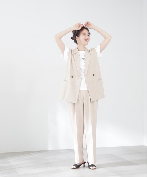 N.（N. Natural Beauty Basic）（エヌエヌナチュラルビューティーベーシック）の「◆ドライタッチテーパードパンツ（スラックス・レディース・ブラック/ベージュ・MEDIUM）」の14枚目の写真