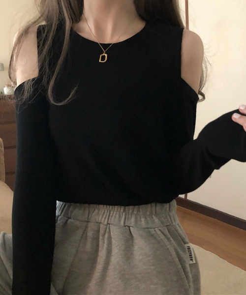 ANOTHER S(アナザーエス)の「オフショルダーカットソー(Tシャツ/カットソー・レディース・ホワイト/ブラック/グレー/ピンク・FREE)」の11枚目の写真