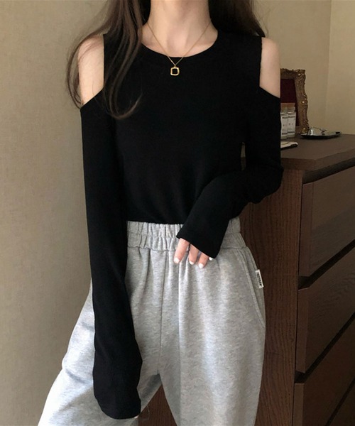 ANOTHER S(アナザーエス)の「オフショルダーカットソー(Tシャツ/カットソー・レディース・ホワイト/ブラック/グレー/ピンク・FREE)」の13枚目の写真