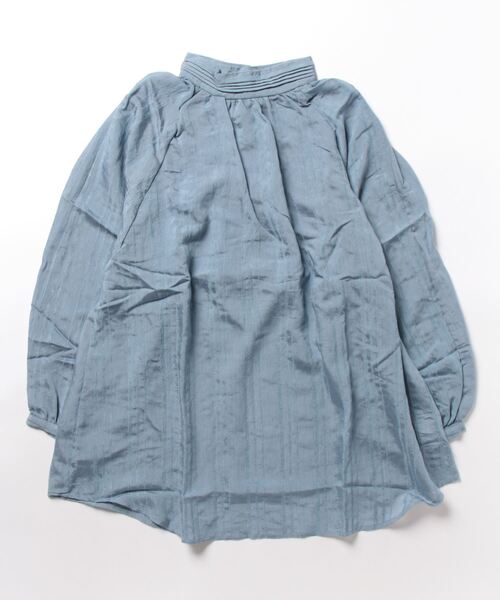 STYLEBLOCK(スタイルブロック)の「ドビーストライプ前後2WAYピンタックチュニックブラウス(シャツ/ブラウス・レディース・ミント/イエロー/ブルー/ホワイト系その他/ブラック・M)」の5枚目の写真