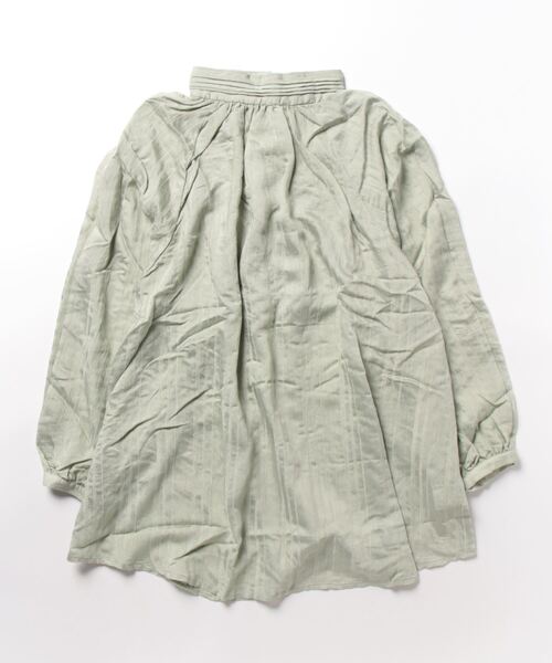 STYLEBLOCK(スタイルブロック)の「ドビーストライプ前後2WAYピンタックチュニックブラウス(シャツ/ブラウス・レディース・ミント/イエロー/ブルー/ホワイト系その他/ブラック・M)」の4枚目の写真