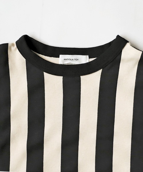 antiqua（アンティカ）の「綿100%ストライプ柄半袖ルームウエア（ルームウェア/パジャマ・キッズ・ブルー/ブラック・140/150/160/130/110/120）」の10枚目の写真